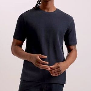 Ted baker ribbed navy t shirt - classic style regular fit